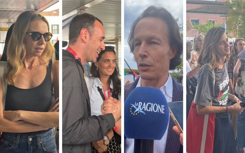 Venezia 82. Emanuela Fanelli manifestazione pro pal
