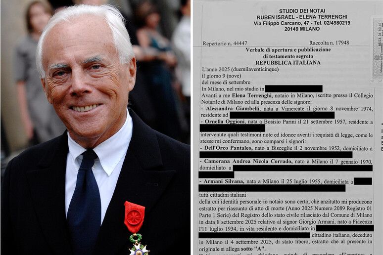 testamento armani