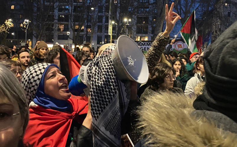 Milano proteste contro RAI pro Palestina