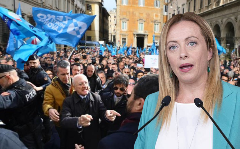 Giorgia Meloni contro De Luca