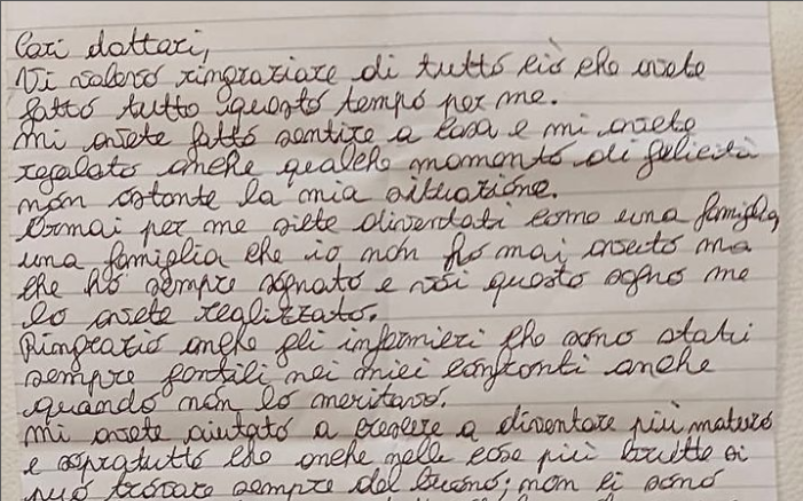 Lettera ospedale Santobono- Pausilipon