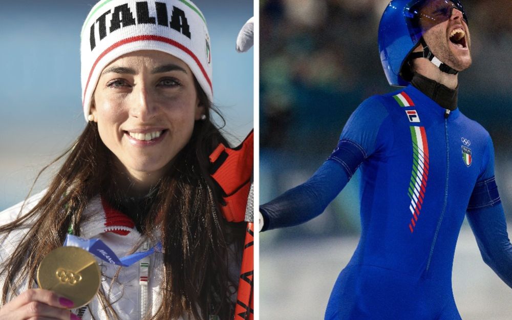 Vittozzi e Ghiotto portabandiera Italia a cerimonia chiusura Milano-Cortina