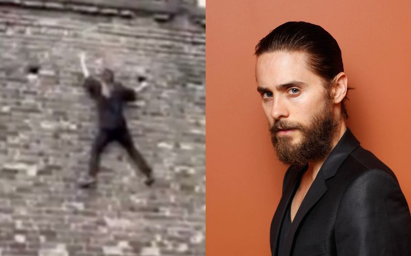 Jared Leto scala Castello Sforzesco a mani nude
