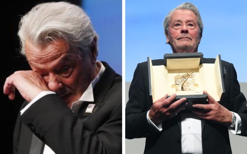 Alain Delon si commuove