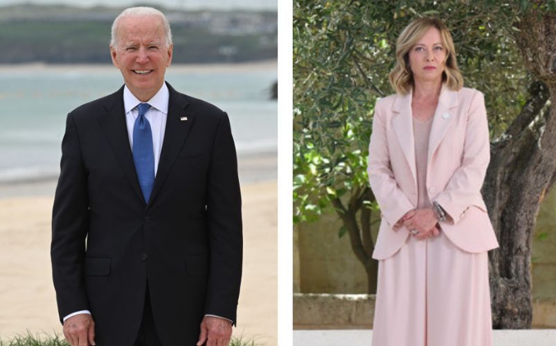 Biden e Meloni G7 Puglia