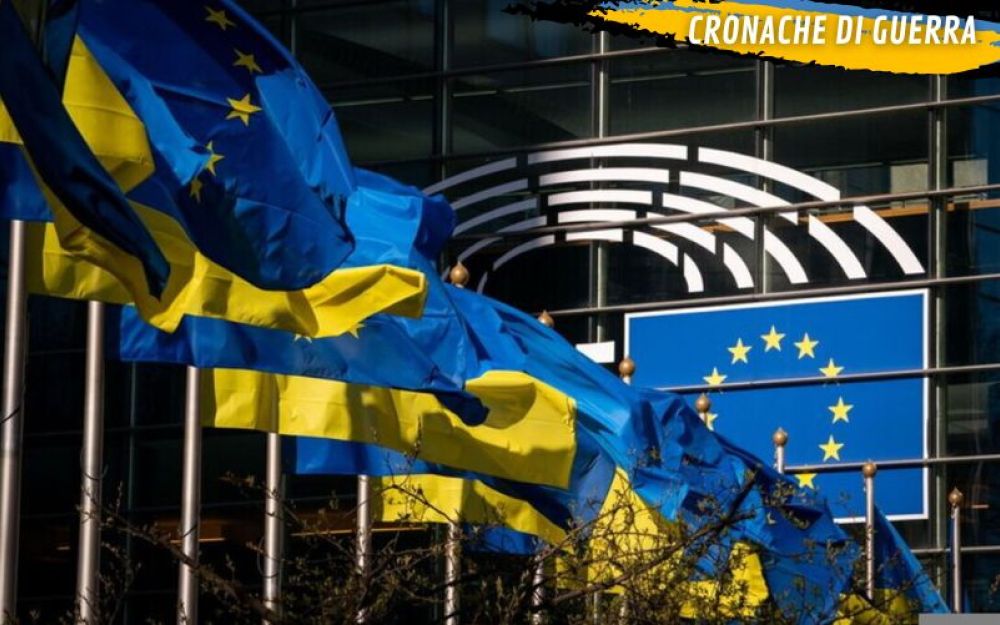La bandiera dell'Ue è entrata nel parlamento ucraino