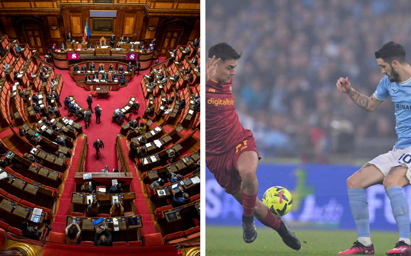 Senato chiude prima per derby Roma-Lazio