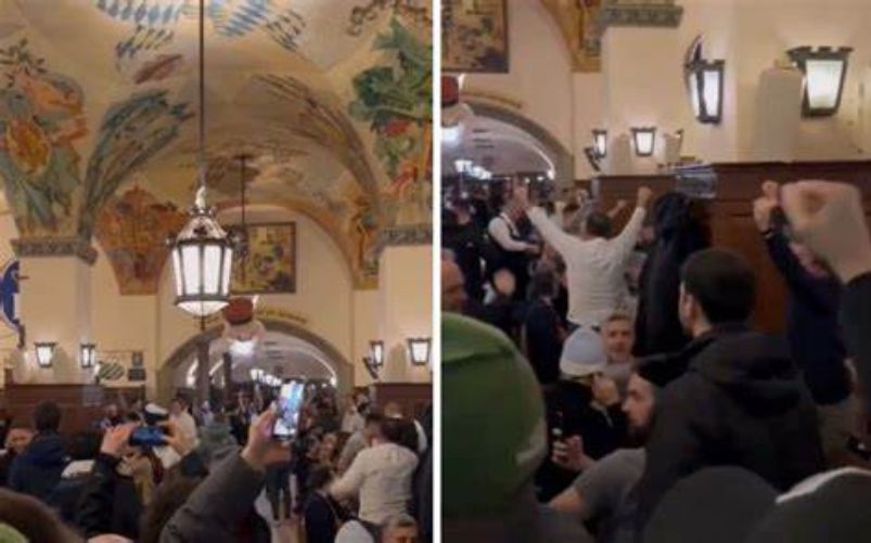Monaco di Baviera, cori fascisti dei tifosi laziali nella 'birreria di Hitler'
