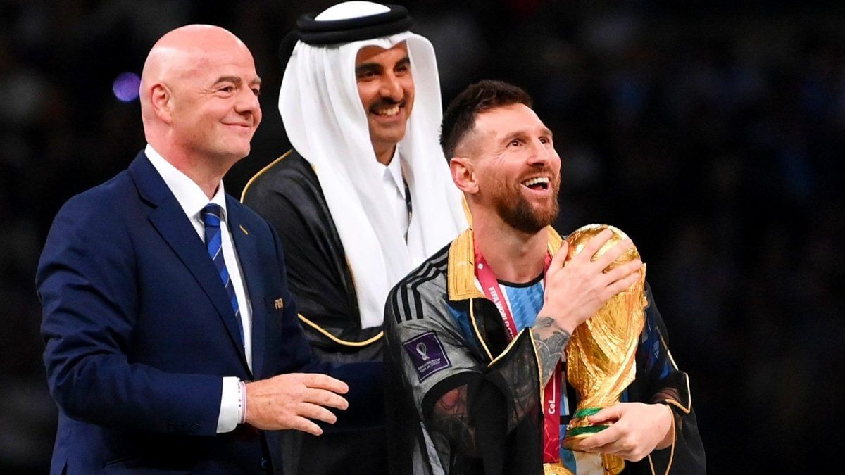 messi infantino emiro qatar coppa del mondo