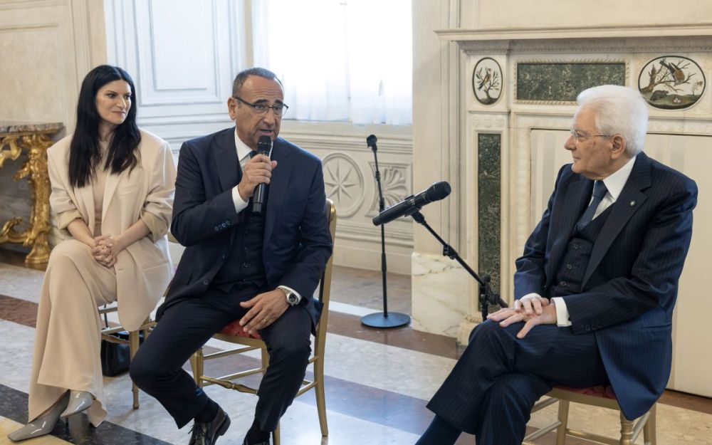 Sanremo, Conti a Mattarella “Celebreremo gli 80 anni della Repubblica Italiana”