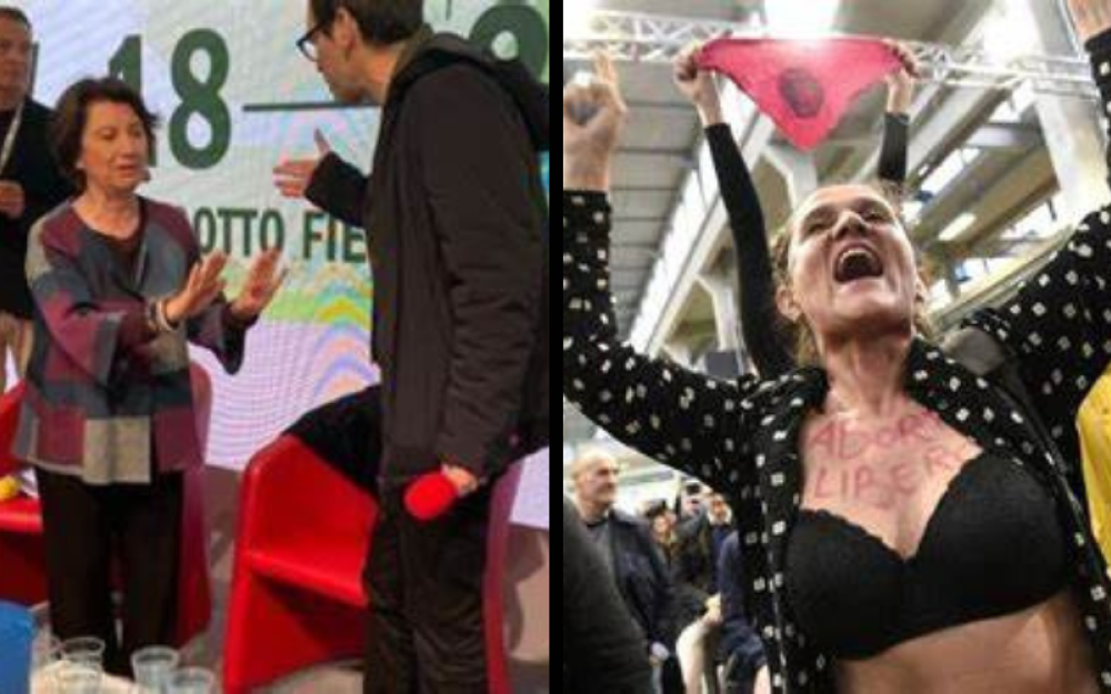 Eugenia Roccella contestata al Salone del libro di Torino