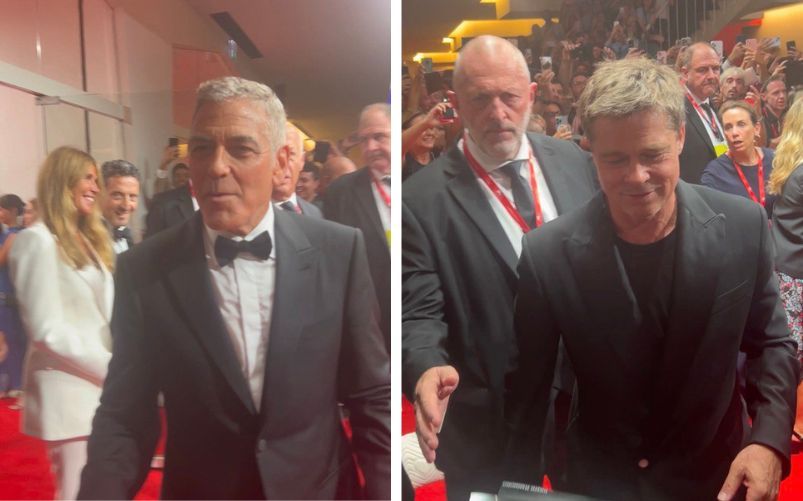 Clooney e Brad Pitt red carpet Venezia 81