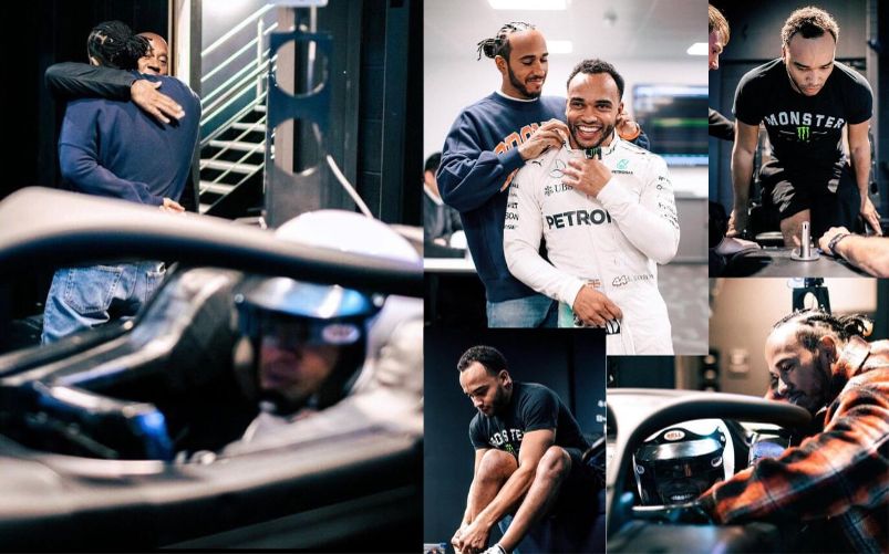 Il commovente abbraccio tra Lewis Hamilton e il padre per il fratello
