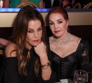 Lisa Marie Presley and Priscilla Presley during the 80th Annual Golden Globe Awards® show at the Beverly Hilton in Beverly Hills, CA on Tuesday, January 10, 2023